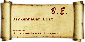 Birkenheuer Edit névjegykártya